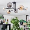 Koyoto lampa sufitowa, kula świetlna 78 cm bursztynowy, przezroczysty, przydymiony, 6-punktowe