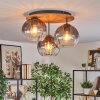 Koyoto lampa sufitowa, kula świetlna kolory naturalne, czarny, 3-punktowe