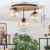 Koyoto lampa sufitowa, kula świetlna kolory naturalne, czarny, 3-punktowe