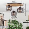 Koyoto Lampa sufitowa, Kula świetlna Ecru, Czarny, 3-punktowe