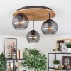 Koyoto lampa sufitowa, kula świetlna kolory naturalne, czarny, 3-punktowe