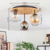 Koyoto lampa sufitowa, kula świetlna 40 cm kolory naturalne, czarny, 3-punktowe