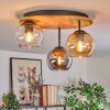 Koyoto lampa sufitowa, kula świetlna 40 cm kolory naturalne, czarny, 3-punktowe