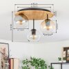 Koyoto Lampa sufitowa, Kula świetlna 40 cm Ecru, Czarny, 3-punktowe