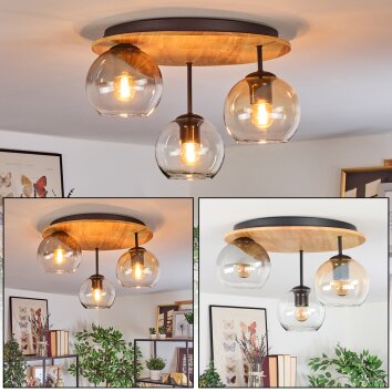 Koyoto Lampa sufitowa, Kula świetlna 40 cm Ecru, Czarny, 3-punktowe Koyoto Lampa sufitowa, Kula świetlna 40 cm Ecru, Czarny, 3-punktowe