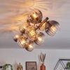 Koyoto Lampa sufitowa, Kula świetlna W kolorze bursztynu, Przezroczysty, Przydymiony, 10-punktowe