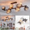 Koyoto lampa sufitowa, kula świetlna bursztynowy, przezroczysty, przydymiony, 10-punktowe