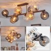 Koyoto lampa sufitowa, kula świetlna bursztynowy, przezroczysty, przydymiony, 10-punktowe