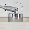 Bassagoda lampa stojąca, lampa podłogowa łukowa chrom, czarny, 1-punktowy, abażur materiałowy