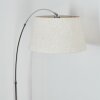 Bassagoda lampa stojąca, lampa podłogowa łukowa chrom, czarny, 1-punktowy, abażur materiałowy