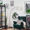 Bassagoda lampa stojąca, lampa podłogowa łukowa miedziany, czarny, 1-punktowy, abażur z materiału