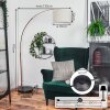 Bassagoda lampa stojąca, lampa podłogowa łukowa miedziany, czarny, 1-punktowy, abażur z materiału