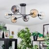 Ripoll Lampa sufitowa, Kula świetlna W kolorze bursztynu, Przezroczysty, Przydymiony, 6-punktowe