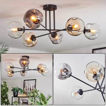 Ripoll lampa sufitowa, kula świetlna bursztynowy, przezroczysty, przydymiony, 6-punktowe