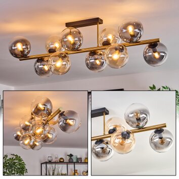 Gastor Lampa sufitowa, Kula świetlna Złoty, Czarny, 10-punktowe Gastor Lampa sufitowa, Kula świetlna Złoty, Czarny, 10-punktowe