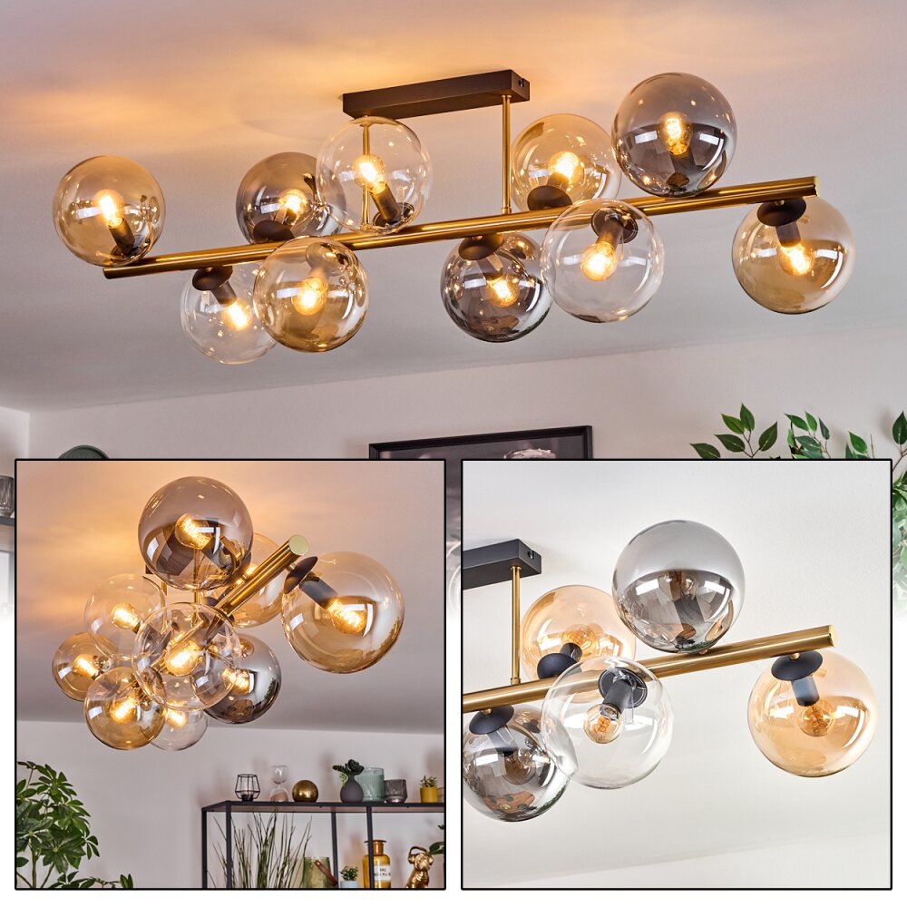 Gastor Lampa sufitowa, Kula świetlna Złoty, Czarny, 10-punktowe main product photo
