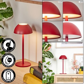 Laken Zewnętrzna lampa stołowa, Lampa łazienkowa, Lampa stołowa LED Czerwony, 1-punktowy