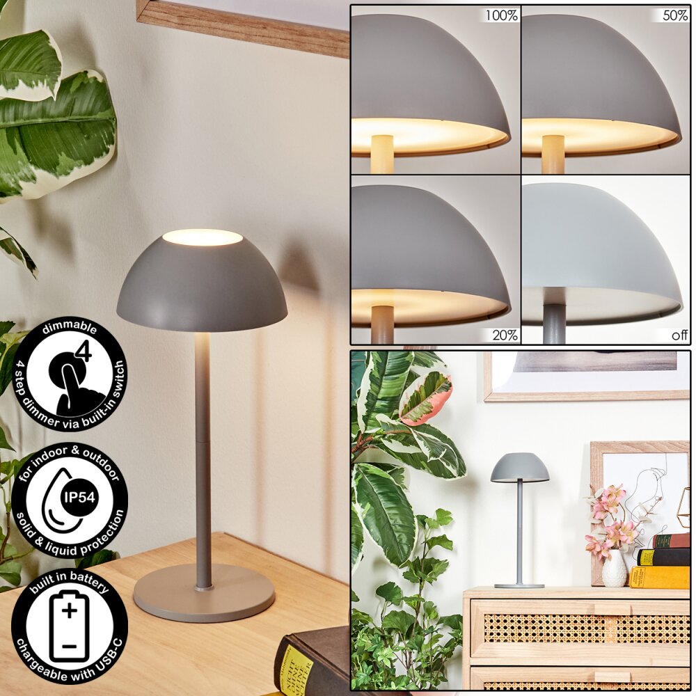 Laken Zewnętrzna lampa stołowa, Lampa łazienkowa, Lampa stołowa LED Szary, 1-punktowy main product photo