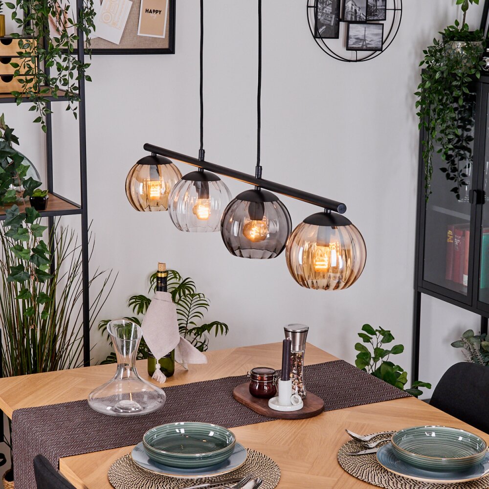 Koyoto Lampa wisząca, Kula świetlna, Lampa wisząca W kolorze bursztynu, Przezroczysty, Przydymiony, 4-punktowe main product photo