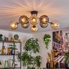 Koyoto lampa sufitowa, kula świetlna 85 cm bursztynowy, przydymiony, 8-punktowe