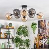 Koyoto lampa sufitowa, kula świetlna 85 cm bursztynowy, przydymiony, 8-punktowe