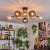 Koyoto Lampa sufitowa, Kula świetlna 85 cm W kolorze bursztynu, Przezroczysty, Przydymiony, 8-punktowe