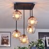 Koyoto Lampa sufitowa, Kula świetlna W kolorze bursztynu, Przezroczysty, 5-punktowe