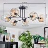 Ripoll Lampa sufitowa, Kula świetlna W kolorze bursztynu, Przezroczysty, 6-punktowe