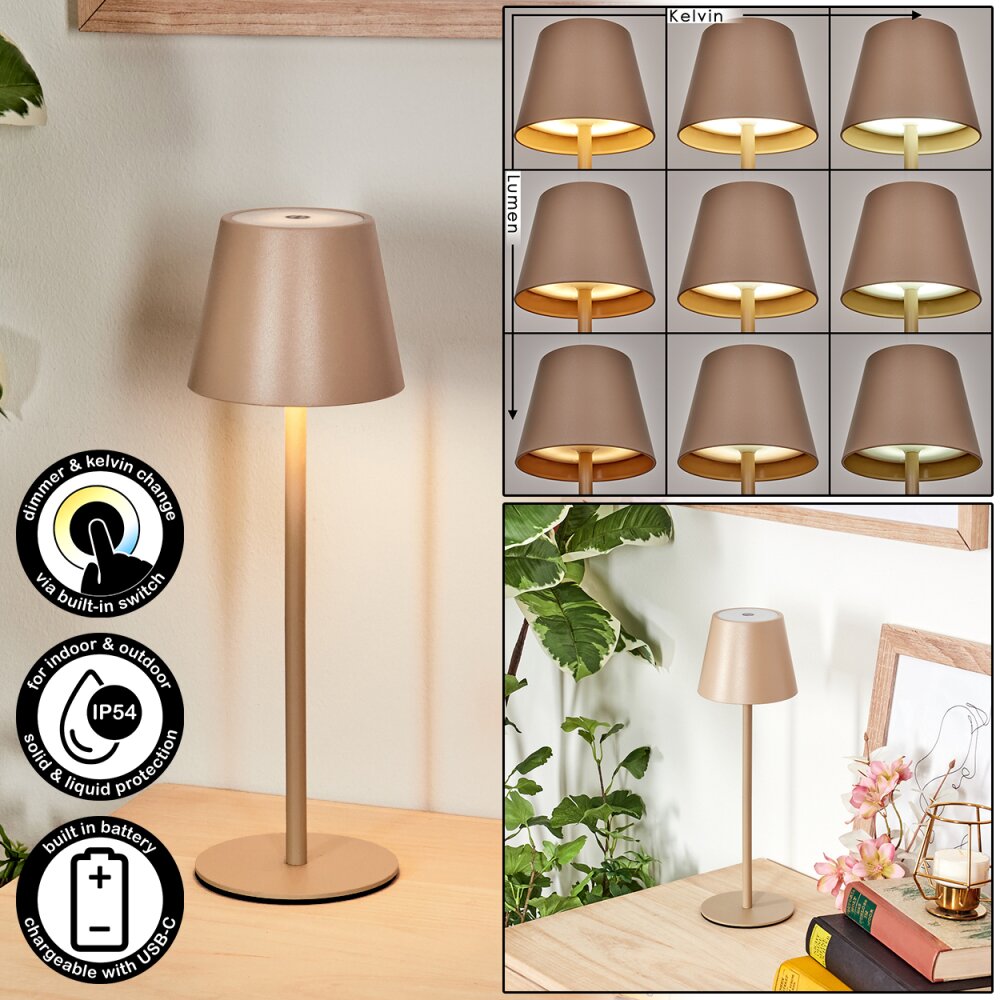 Salgadinho Zewnętrzna lampa stołowa, Lampa stołowa LED Kolory piaskowe, 1-punktowy main product photo