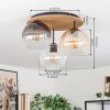 Koyoto lampa sufitowa, kula świetlna kolory naturalne, czarny, 3-punktowe