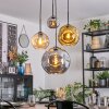 Ripoll Lampa wisząca, Kula świetlna, Lampa wiszącego klastra W kolorze bursztynu, Chrom, Złoty, Przydymiony, 4-punktowe