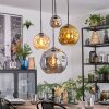 Ripoll Lampa wisząca, Kula świetlna, Lampa wiszącego klastra W kolorze bursztynu, Chrom, Złoty, Przydymiony, 4-punktowe