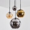 Ripoll Lampa wisząca, Kula świetlna, Lampa wiszącego klastra W kolorze bursztynu, Chrom, Złoty, Przydymiony, 4-punktowe