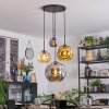 Ripoll Lampa wisząca, Kula świetlna, Lampa wiszącego klastra W kolorze bursztynu, Chrom, Złoty, Przydymiony, 4-punktowe