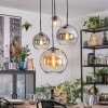 Koyoto lampa wisząca, kula świetlna, lampa wisząca kaskadowa bursztynowy, chrom, przezroczysty, przydymiony, 4-punktowe