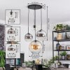Koyoto lampa wisząca, kula świetlna, lampa wisząca kaskadowa bursztynowy, chrom, przezroczysty, przydymiony, 4-punktowe