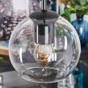 Koyoto lampa wisząca, kula świetlna, lampa wisząca kaskadowa bursztynowy, chrom, przezroczysty, przydymiony, 4-punktowe