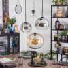 Koyoto lampa wisząca, kula świetlna, lampa wisząca kaskadowa bursztynowy, chrom, przezroczysty, przydymiony, 4-punktowe