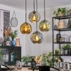 Ripoll lampa wisząca, kula świetlna, lampa wisząca kaskadowa niebeieski, złoty, zielony, 4-punktowe