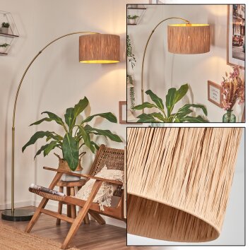 Granja lampa stojąca, lampa podłogowa łukowa mosiądz, czarny, 1-punktowy