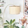 Sabadim lampa stojąca, lampa podłogowa łukowa mosiądz, czarny, 1-punktowy, abażur z materiału