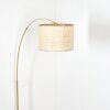 Sabadim lampa stojąca, lampa podłogowa łukowa mosiądz, czarny, 1-punktowy, abażur z materiału