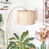 Bongal lampa stojąca, lampa podłogowa łukowa mosiądz, czarny, 1-punktowy, abażur z materiału