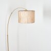 Bongal lampa stojąca, lampa podłogowa łukowa mosiądz, czarny, 1-punktowy, abażur z materiału