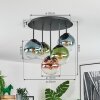 Gastor lampa sufitowa, kula świetlna 45 cm niebeieski, zielony, przezroczysty, miedziany, 5-punktowe