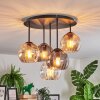 Koyoto lampa sufitowa, kula świetlna 45 cm bursztynowy, przezroczysty, przydymiony, 5-punktowe