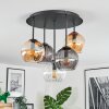 Koyoto lampa sufitowa, kula świetlna 45 cm bursztynowy, przezroczysty, przydymiony, 5-punktowe