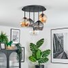 Koyoto lampa sufitowa, kula świetlna 45 cm bursztynowy, przezroczysty, przydymiony, 5-punktowe
