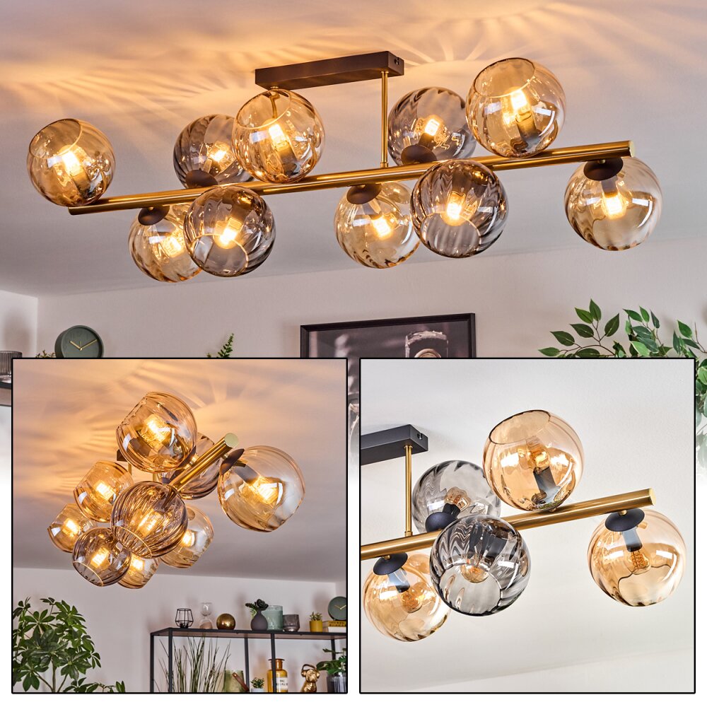 Koyoto Lampa sufitowa, Kula świetlna Złoty, Czarny, 10-punktowe main product photo