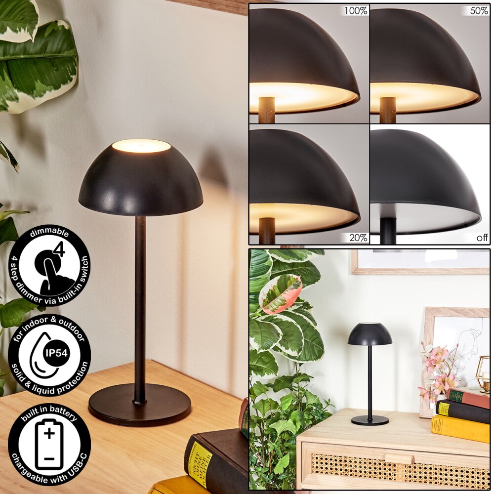 Laken Zewnętrzna lampa stołowa, Lampa łazienkowa, Lampa stołowa LED Czarny, 1-punktowy main product photo